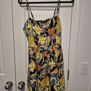 New Look Black Tropical Floral One-Piece